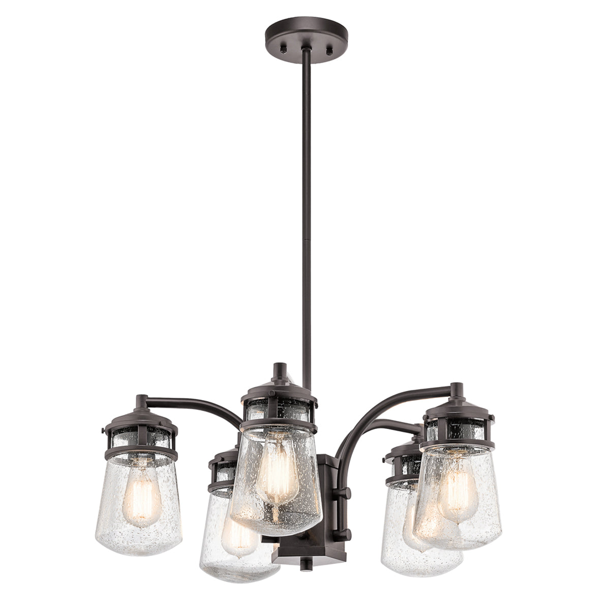 Kichler Chandelier from the Lyndon range. Lyndon 5 Light Outdoor Chandelier Product Code = KL-LYNDON-5P-AZ