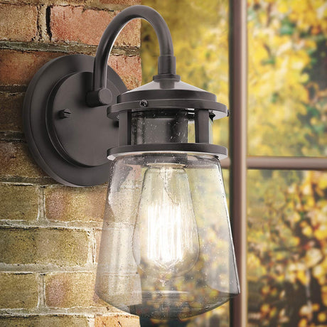 Kichler Outdoor Wall Light from the Lyndon range. Lyndon 1 Light Medium Wall Lantern Product Code = KL-LYNDON2-M-AZ