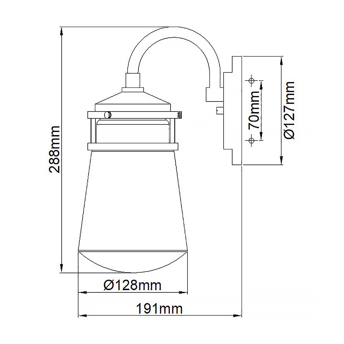 Kichler Outdoor Wall Light from the Lyndon range. Lyndon 1 Light Small Wall Lantern – SKU KL-LYNDON2-S-AZ