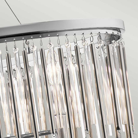 Kichler Linear Chandelier from the Piper range. Piper 6 Light Oval Chandelier/ Pendant Product Code = KL-PIPER-ISLE-PC