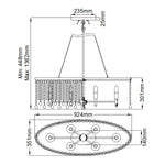 Kichler Linear Chandelier from the Piper range. Piper 6 Light Oval Chandelier/ Pendant – SKU KL-PIPER-ISLE-PC
