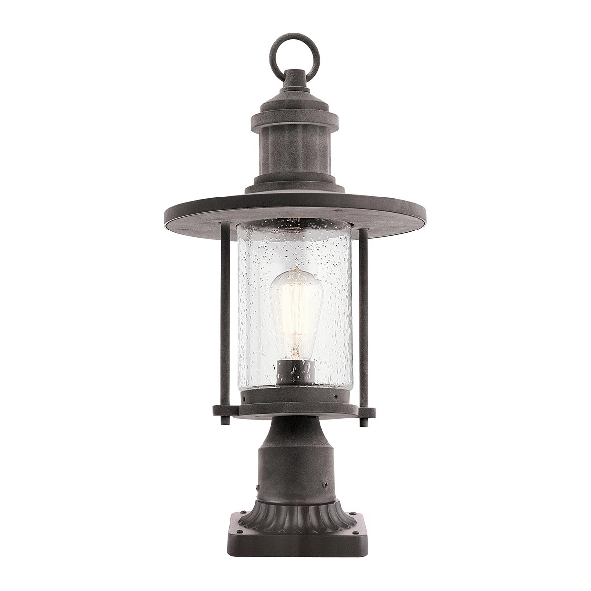 Kichler Pedestal Lantern from the Riverwood range. Riverwood 8" Pedestal Lantern Product Code = KL-RIVERWOOD3-M