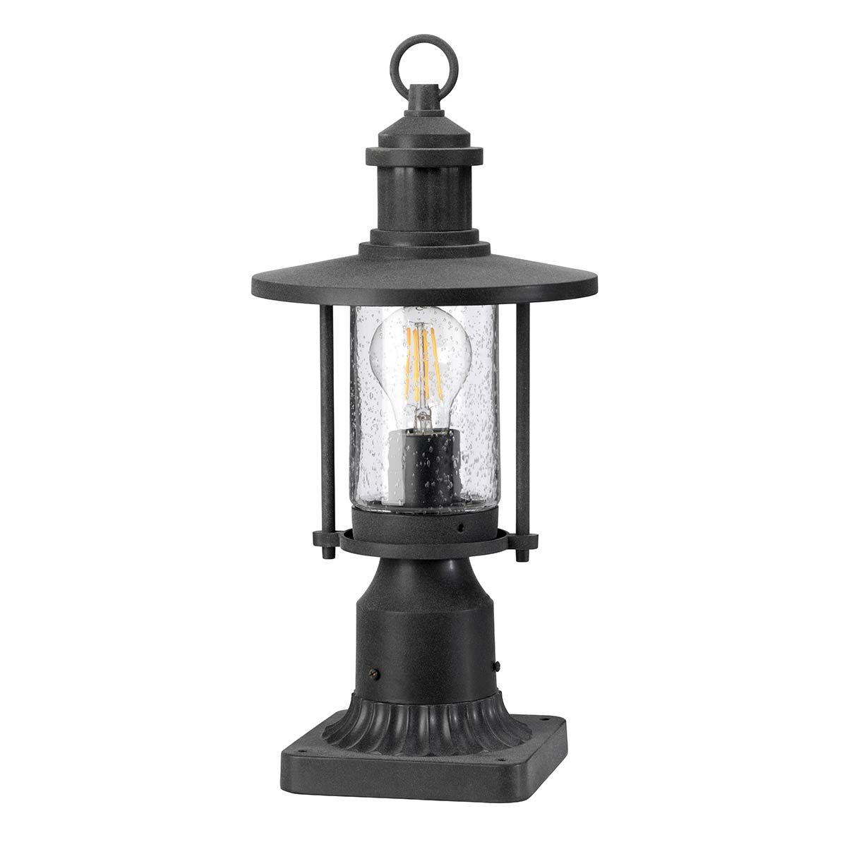 Kichler Pedestal Lantern from the Riverwood range. Riverwood 8" Pedestal Lantern Product Code = KL-RIVERWOOD3-M
