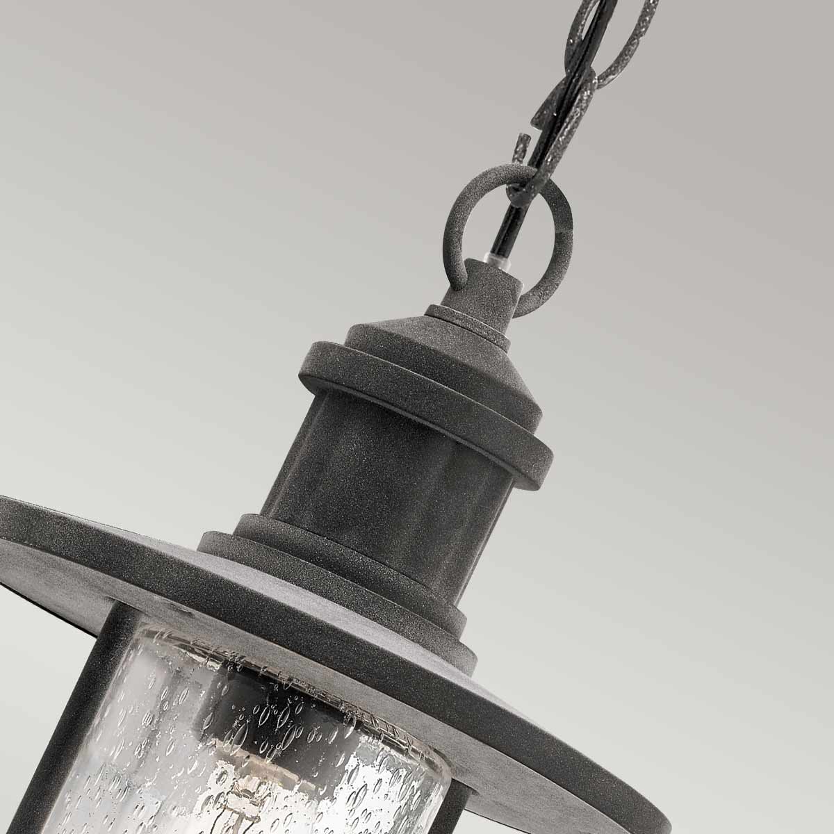 Kichler Outdoor Hanging from the Riverwood range. Riverwood 8" Chain Lantern Product Code = KL-RIVERWOOD8-M