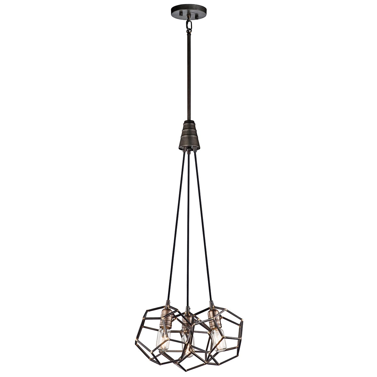 Kichler Chandelier from the Rocklyn range. Rocklyn 3 Light Chandelier Product Code = KL-ROCKLYN3-RS