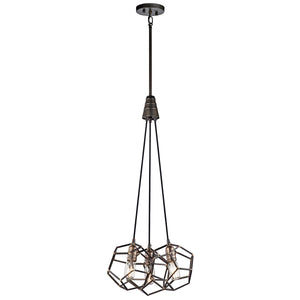 Kichler Chandelier from the Rocklyn range. Rocklyn 3 Light Chandelier Product Code = KL-ROCKLYN3-RS