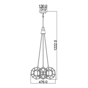 Kichler Chandelier from the Rocklyn range. Rocklyn 3 Light Chandelier Product Code = KL-ROCKLYN3-RS