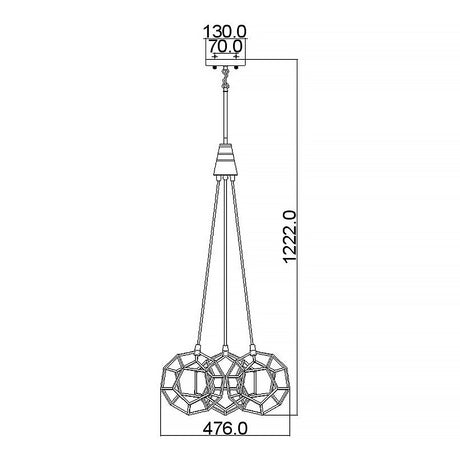 Kichler Chandelier from the Rocklyn range. Rocklyn 3 Light Chandelier Product Code = KL-ROCKLYN3-RS