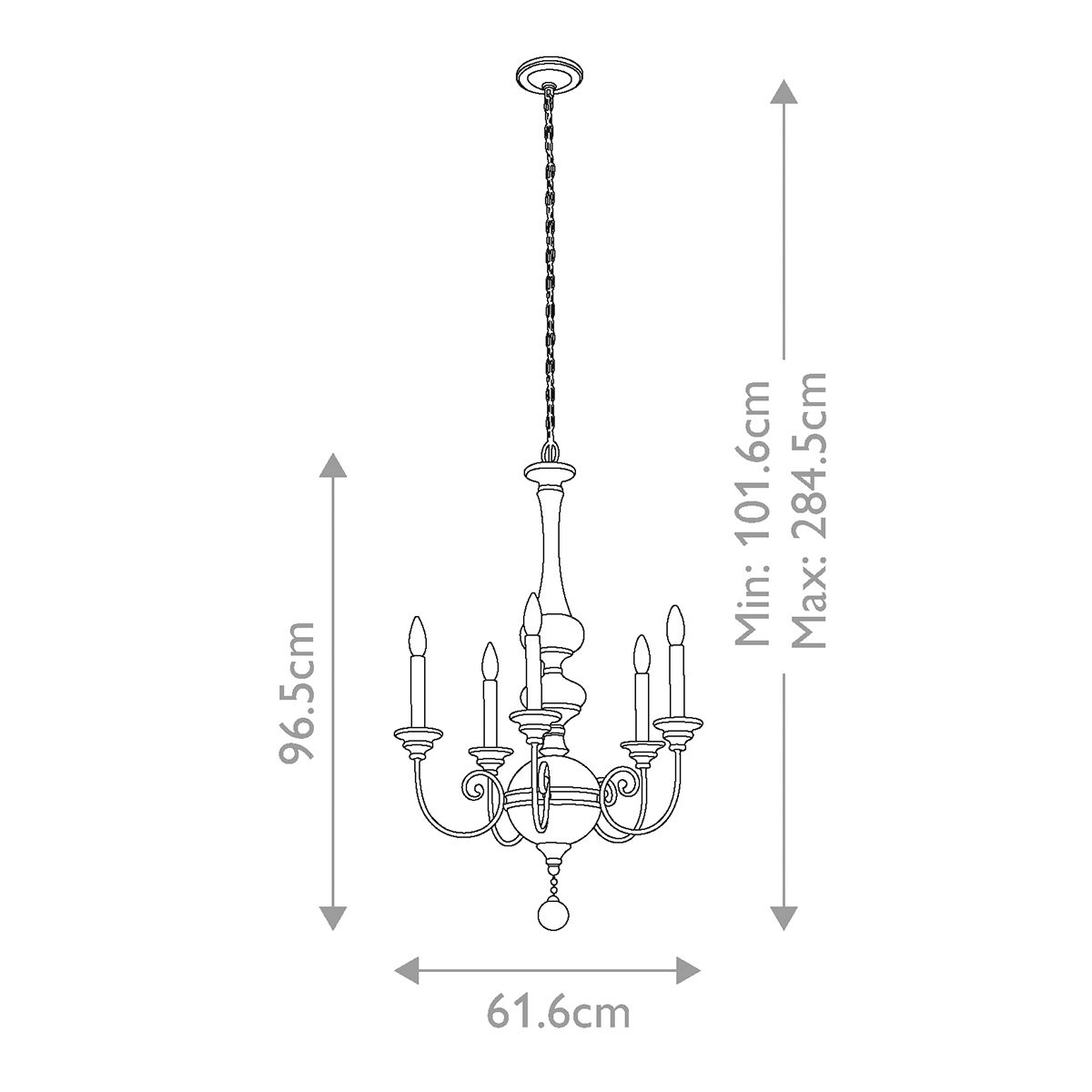 Kichler Chandelier from the Rosalie range. Rosalie 5 Light Chandelier – SKU KL-ROSALIE-5B