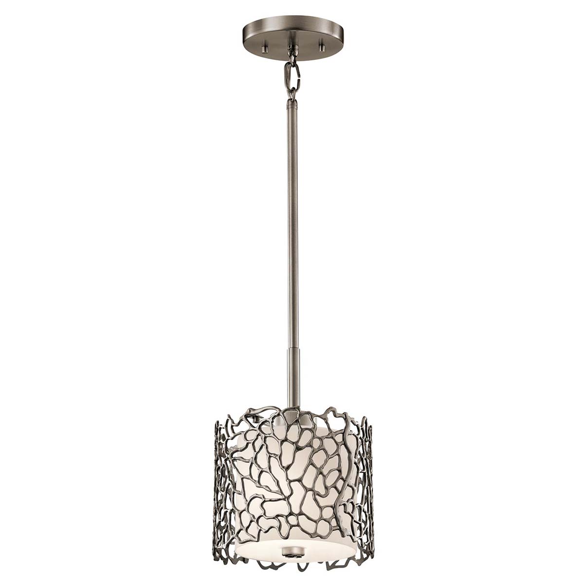 Kichler Pendant from the Silver Coral range. Silver Coral 1 Light Mini Pendant Product Code = KL-SILVER-CORAL-MP