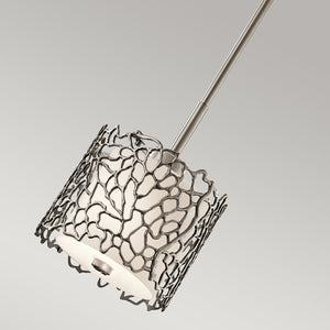 Kichler Pendant from the Silver Coral range. Silver Coral 1 Light Mini Pendant Product Code = KL-SILVER-CORAL-MP