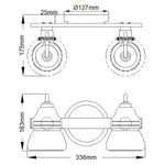 Kichler Wall Light from the Talland range. Talland 2 Light Wall Light – SKU KL-TALLAND2-PC-BATH