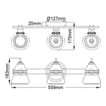 Kichler Wall Light from the Talland range. Talland 3 Light Wall Light – SKU KL-TALLAND3-PC-BATH