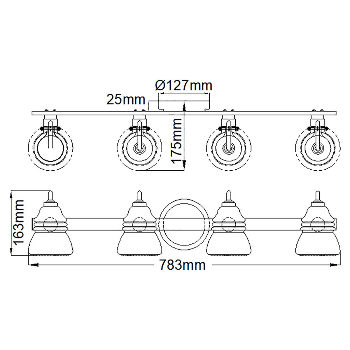 Kichler Wall Light from the Talland range. Talland 4 Light Wall Light – SKU KL-TALLAND4-PC-BATH