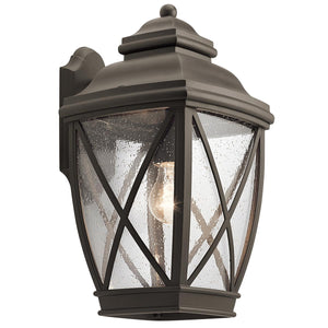Kichler Outdoor Wall Light from the Tangier range. Tangier 1 Light Large Wall Lantern Product Code = KL-TANGIER2-L