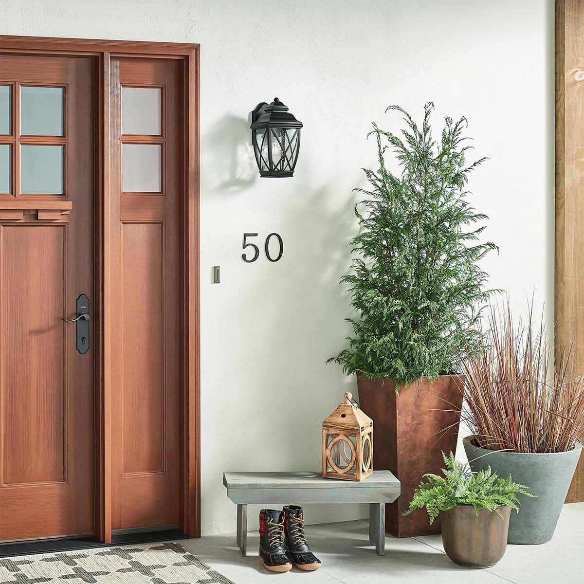 Kichler Outdoor Wall Light from the Tangier range. Tangier 1 Light Medium Wall Lantern Product Code = KL-TANGIER2-M