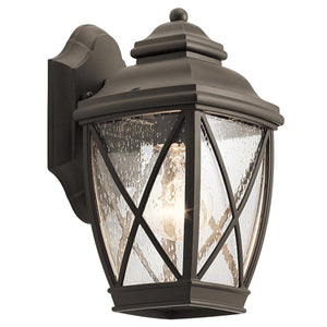 Kichler Outdoor Wall Light from the Tangier range. Tangier 1 Light Small Wall Lantern Product Code = KL-TANGIER2-S