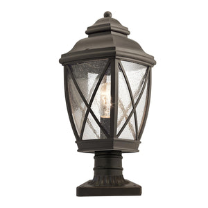 Kichler Pedestal Lantern from the Tangier range. Tangier 1 Light Medium 7.5" Pedestal Product Code = KL-TANGIER3-M