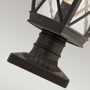 Kichler Pedestal Lantern from the Tangier range. Tangier 1 Light Medium 7.5" Pedestal Product Code = KL-TANGIER3-M