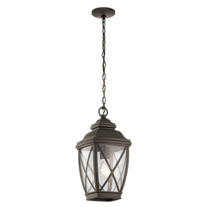 Kichler Outdoor Hanging from the Tangier range. Tangier 1 Light Medium 7.5" Chain Lantern Product Code = KL-TANGIER8-M