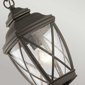 Kichler Outdoor Hanging from the Tangier range. Tangier 1 Light Medium 7.5" Chain Lantern Product Code = KL-TANGIER8-M