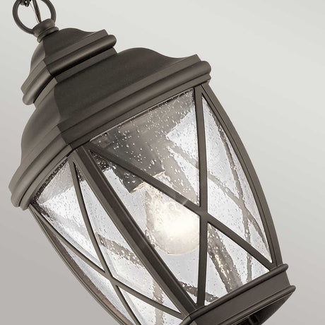 Kichler Outdoor Hanging from the Tangier range. Tangier 1 Light Medium 7.5" Chain Lantern Product Code = KL-TANGIER8-M