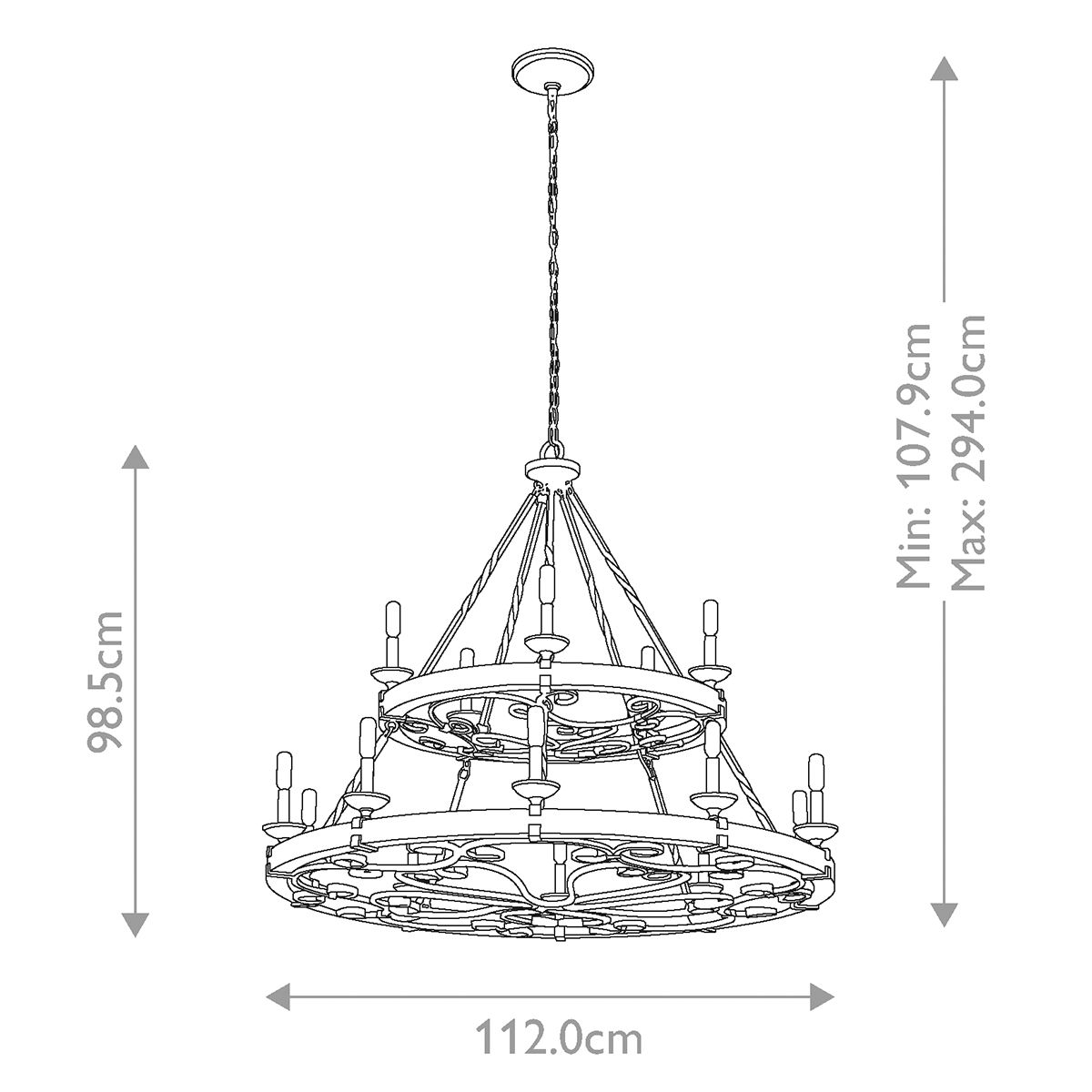 Kichler Chandelier from the Taulbee range. Taulbee 15 Light Chandelier – SKU KL-TAULBEE15