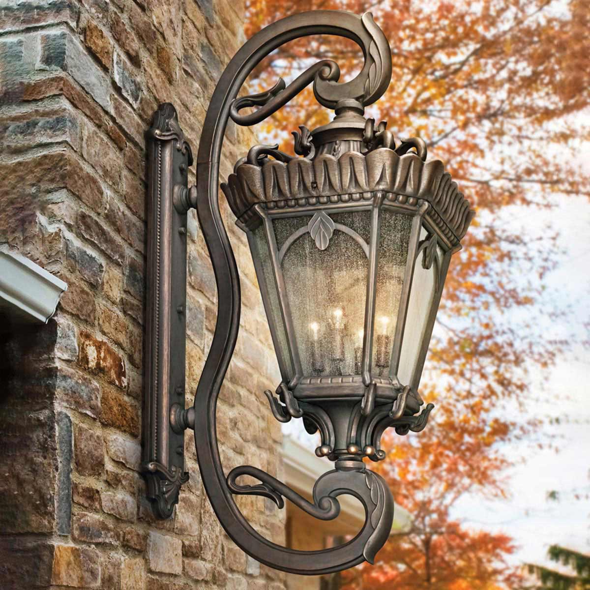 Kichler Outdoor Wall Light from the Tournai range. Tournai 4 Light Grand Extra Large Wall Lantern Product Code = KL-TOURNAI1G-XL