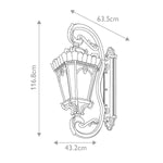 Kichler Outdoor Wall Light from the Tournai range. Tournai 4 Light Grand Extra Large Wall Lantern – SKU KL-TOURNAI1G-XL
