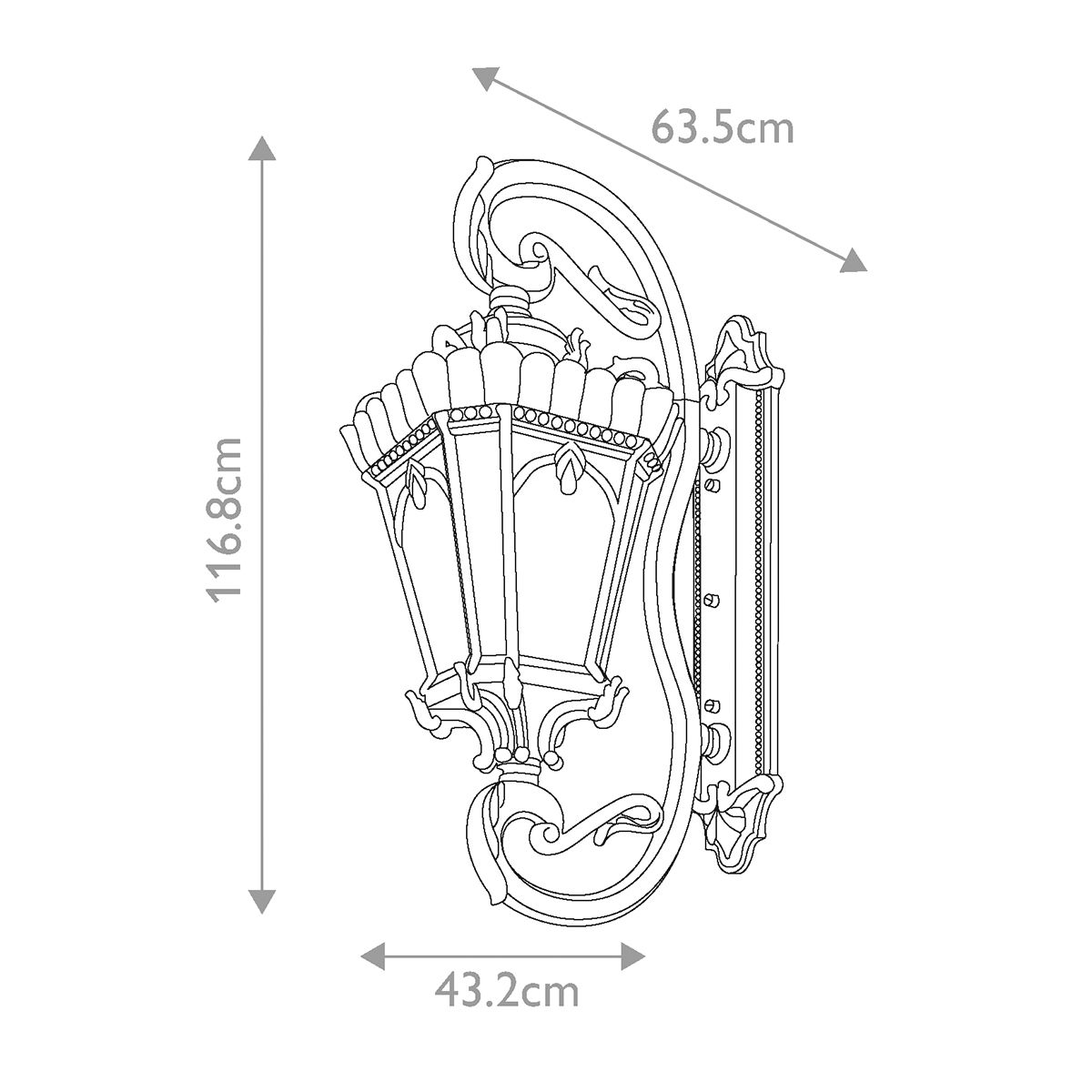 Kichler Outdoor Wall Light from the Tournai range. Tournai 4 Light Grand Extra Large Wall Lantern – SKU KL-TOURNAI1G-XL