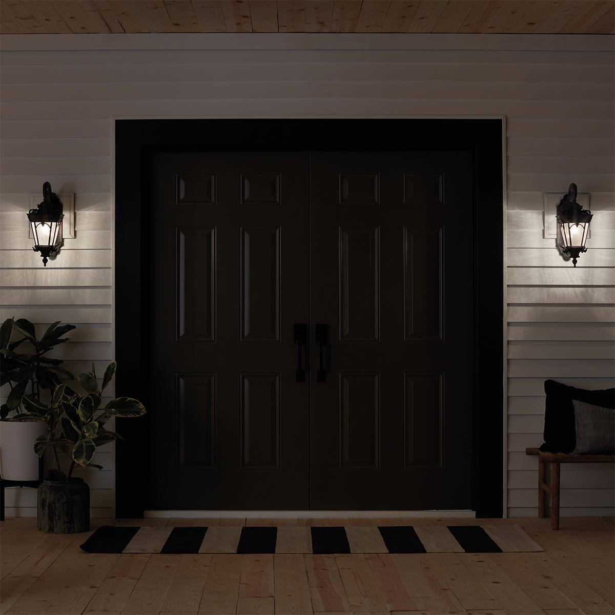 Kichler Outdoor Wall Light from the Tournai range. Tournai 2 Light Large Wall Lantern Product Code = KL-TOURNAI2-L