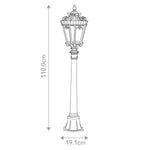Kichler Pillar Lantern from the Tournai range. Tournai 1 Light Medium Pillar – SKU KL-TOURNAI4-M
