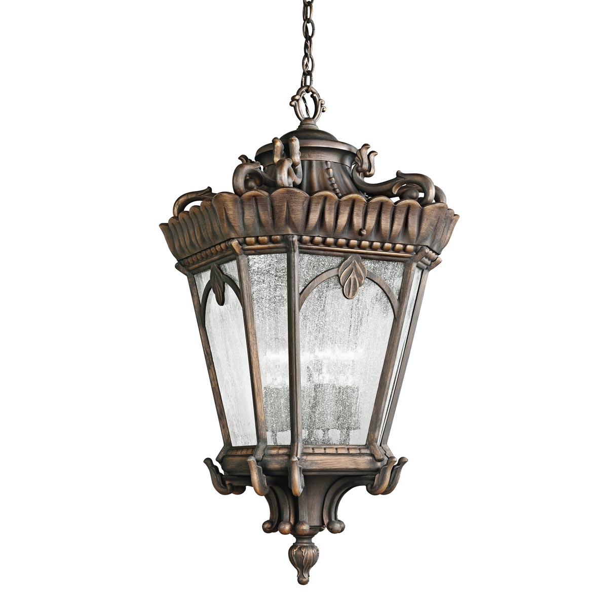 Kichler Outdoor Hanging from the Tournai range. Tournai 1 Light Medium Chain Lantern Product Code = KL-TOURNAI8-M