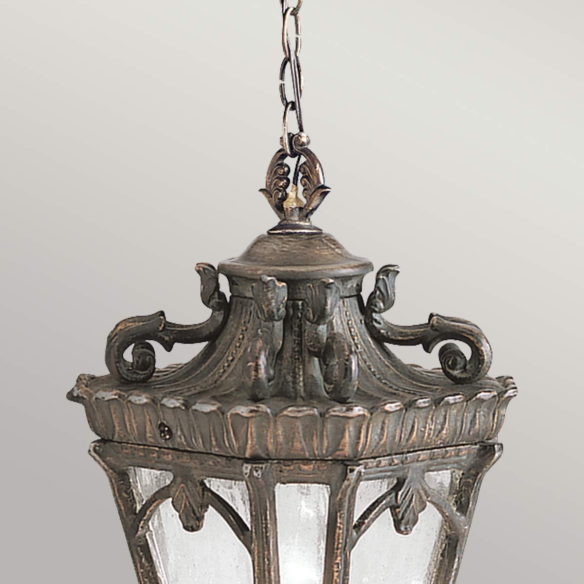 Kichler Outdoor Hanging from the Tournai range. Tournai 1 Light Medium Chain Lantern Product Code = KL-TOURNAI8-M