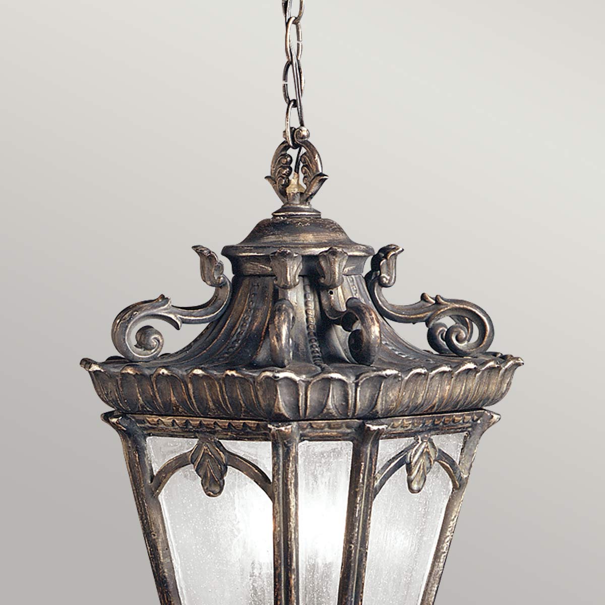 Kichler Outdoor Hanging from the Tournai range. Tournai 3 Light Extra Large Chain Lantern Product Code = KL-TOURNAI8-XL