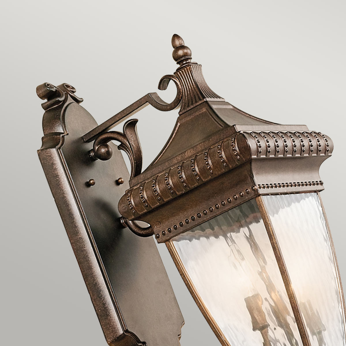 Kichler Outdoor Wall Light from the Venetian Rain range. Venetian Rain 3 Light Large Wall Lantern Product Code = KL-VENETIAN2-L