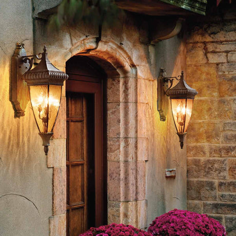 Kichler Outdoor Wall Light from the Venetian Rain range. Venetian Rain 3 Light Large Wall Lantern Product Code = KL-VENETIAN2-L