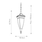 Kichler Outdoor Hanging from the Venetian Rain range. Venetian Rain 2 Light Chain Lantern – SKU KL-VENETIAN8-M
