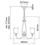 Kichler Chandelier from the Waverly range. Waverly 3 Light Chandelier – SKU KL-WAVERLY3-CLP