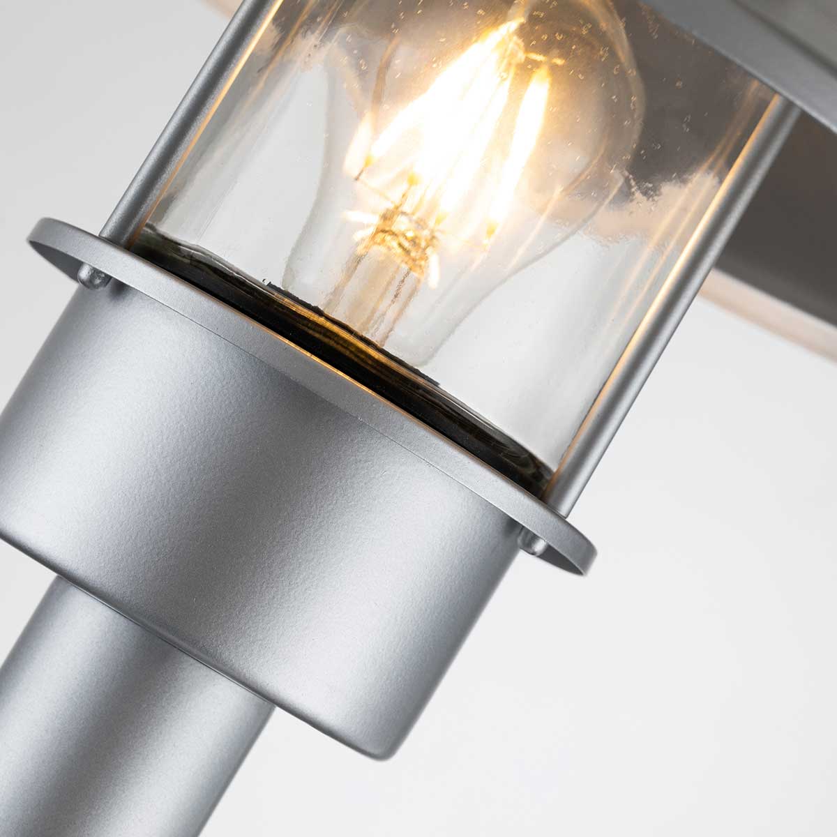Elstead Lighting Bollard from the Klampenborg range. Klampenborg 1 Light Bollard Product Code = KLAMPENBORG-BOL-SIL