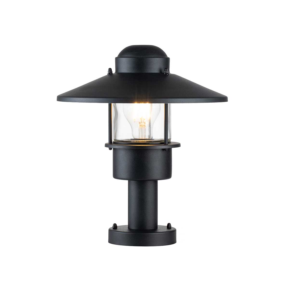 Elstead Lighting Pedestal Lantern from the Klampenborg range. Klampenborg 1 Light Pedestal Product Code = KLAMPENBORG-PED-BK