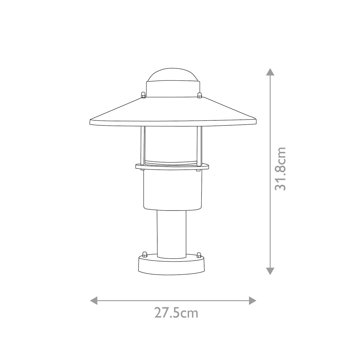 Elstead Lighting Pedestal Lantern from the Klampenborg range. Klampenborg 1 Light Pedestal with – SKU KLAMPENBORG-PED-PIR-SIL