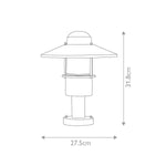 Elstead Lighting Pedestal Lantern from the Klampenborg range. Klampenborg 1 Light Pedestal – SKU KLAMPENBORG-PED-SIL