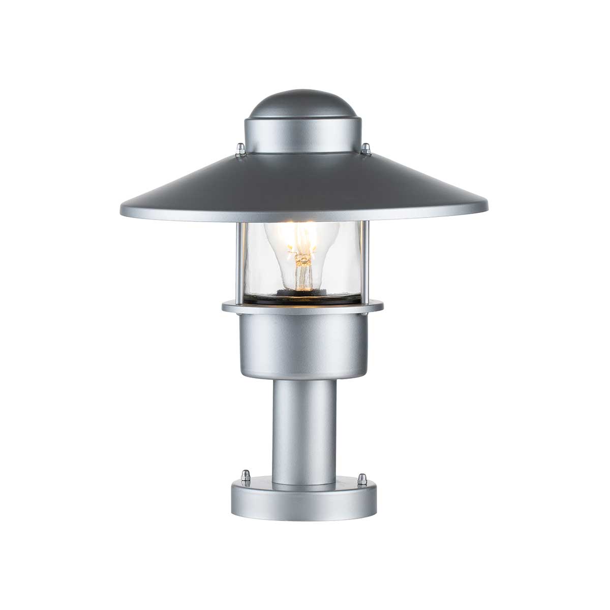 Elstead Lighting Pedestal Lantern from the Klampenborg range. Klampenborg 1 Light Pedestal Product Code = KLAMPENBORG-PED-SIL