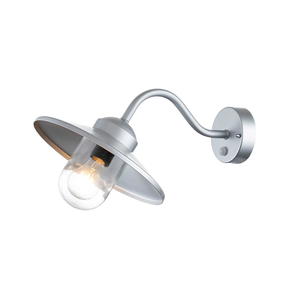 Elstead Lighting Outdoor Wall Light from the Klampenborg range. Klampenborg 1 Light Wall Lantern with PIR Product Code = KLAMPENBORG-PIR-SIL