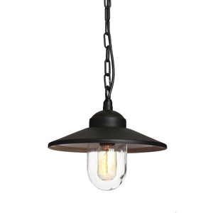 Elstead Lighting Outdoor Hanging from the Klampenborg range. Klampenborg 1 Light Chain Lantern Product Code = KLAMPENBORG8-BK