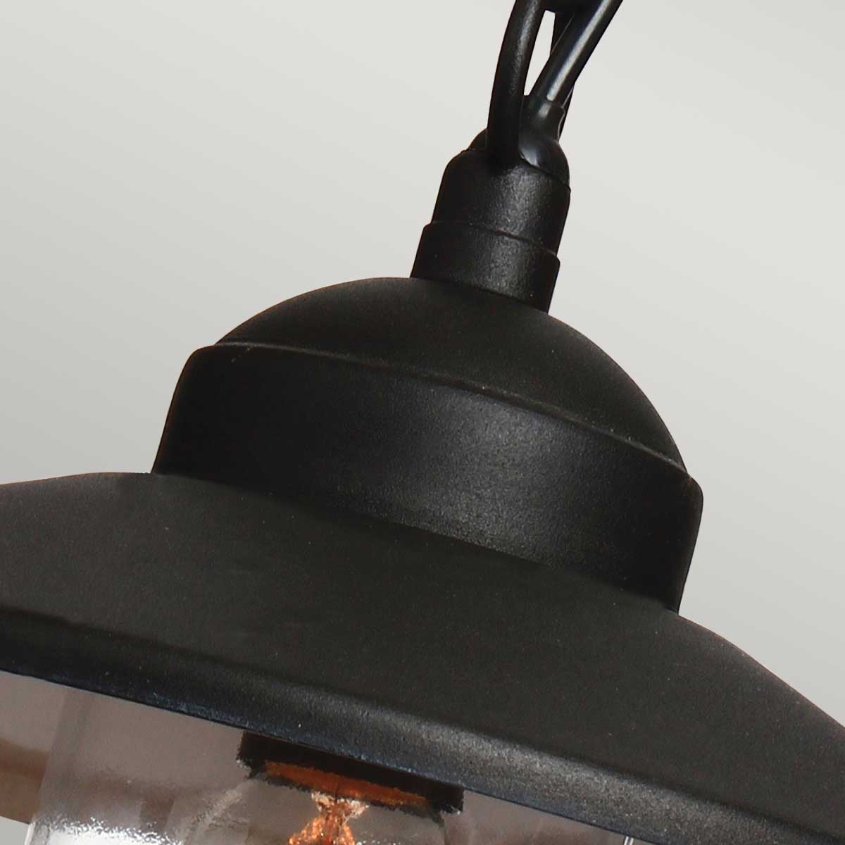 Elstead Lighting Outdoor Hanging from the Klampenborg range. Klampenborg 1 Light Chain Lantern Product Code = KLAMPENBORG8-BK