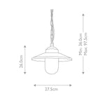 Elstead Lighting Outdoor Hanging from the Klampenborg range. Klampenborg 1 Light Chain Lantern – SKU KLAMPENBORG8-BK