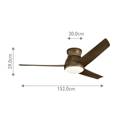 Kichler Ceiling Fan Eris - 60in / 152cm Fan - Walnut part Number = KLF-ERIS-60-WN