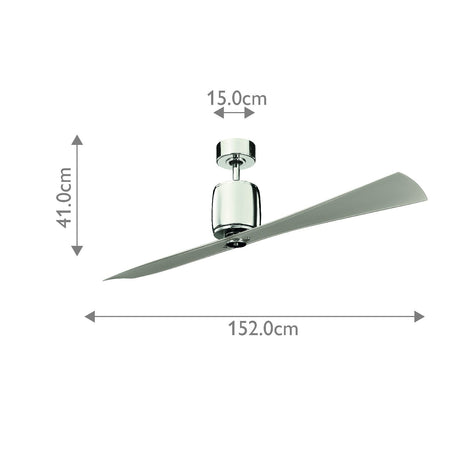 Kichler Ceiling Fan Ferron - 60in / 152cm Fan - Polished Nickel part Number = KLF-FERRON-60-PN